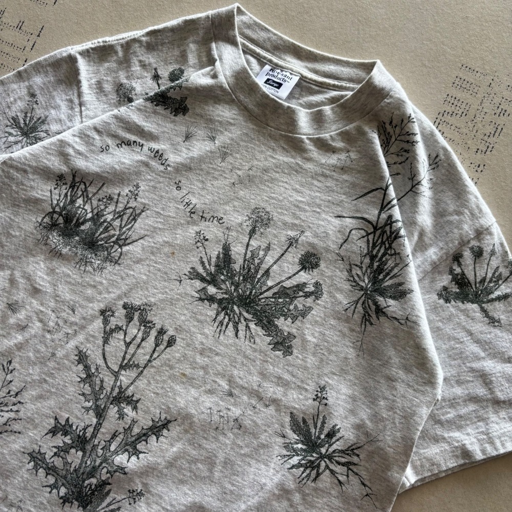Vintage 90s Relevant Products Weeds Botanical Nature‎ T-shirt